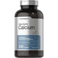 Horbäach Calcium 1200 mg with Vitamin D3 | 240 Softgels | 5000 IU Vitamin D3 | Absorbable Calcium Su