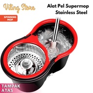 Spin Mop Stainless Super Magic Spin Mop Alat Pel Lantai Kain Pel Praktis Alat Pembersih Super Mop Ot