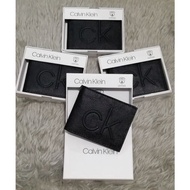 ⚜️ CALVIN KLEIN ⚜️ Slim Black Pebbled Leather Bifold Wallet
