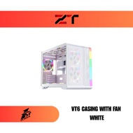 1ST PLAYER VT6 Casing with Fan | ATX/mATX | Mesh + Glass | 11‑Fan Support | White & Black