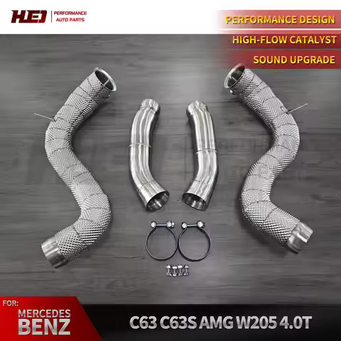 Sport Exhaust Downpipe for Mercedes-Benz C63S C63 Coupe AMG W205 4.0T Stainless Steel High-flow Dire
