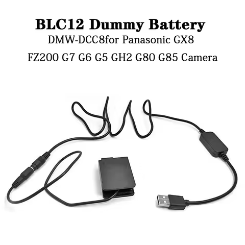 BLC12 Dummy Battery DMW-DCC8 DMWDCC8 DC Coupler Plus Copper Core USB Cable for Panasonic GX8 FZ200 G