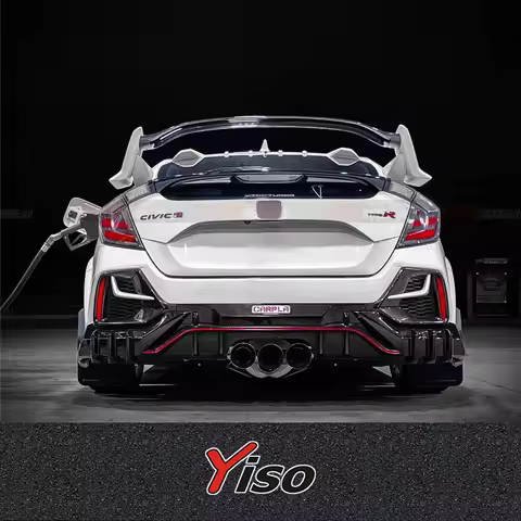 Suitable for Civic17-19 FK8 Type R Carbon Fiber Rear Under Spoiler Mugen Style Glossy Bumper Spat Sp