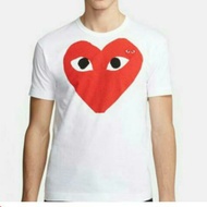 M Japan CDG Play Tee Shirt White With Big Red Heart