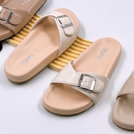 [TOMi 36-44] (**มีเนื้อเท้า/อวบ**เพิ่ม +1 ไซส์)รองเท้าแตะ รุ่นเข็มขัดเดี่ยว พื้นนุ่มใส่สบาย สายพียูห