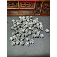 Silver lotus Charm with Thai silver technology, black and silver S99 Minh Tam Jewelry