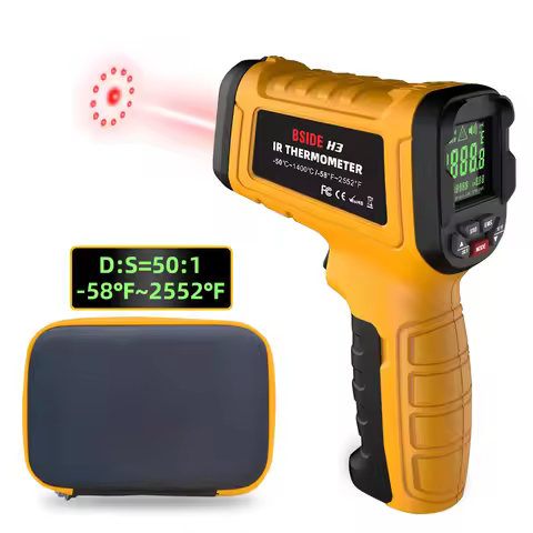 Infrared Temperature Gun Pyrometer 50:1 Industrial Laser Thermometer-50°C~1400℃ High Temp IR Thermom