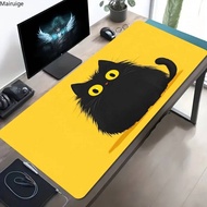 Cute Black Cat Pattern Mouse Pad Large non-slip rubber sewn edge gaming desk mat keyboard gamers and