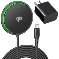INIU Magnetic Wireless Charger, Qi2 Certified 15W Fast Mag-Safe Wireless Charging Pad with Cooling F