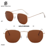 Berrybarton - Kacamata Sunglasses Bulat Plastic Trendy UV400 3548