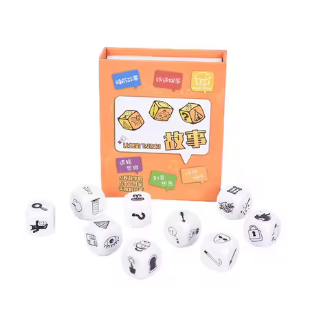 9Pcs Story Dice Puzzle Board Game Telling Story Children Funny English Game