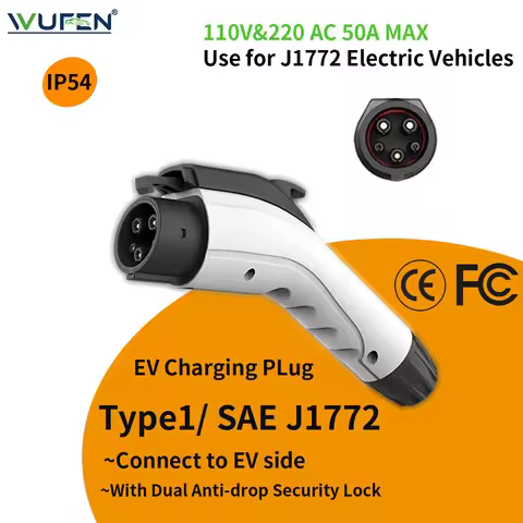 WUFEN Type1 EV Charger Plug 16A 3.5KW/32A 7KW/40A 8.8KW/50A 11KW 1P SAE J1772 Connector Electric Car