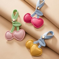 Colorful Pu Leather Cherry Key Ring Sweet Fruit Key Chains Girl Handbag Ornaments Car Key Trinkets