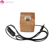 CURTESY Lamp Base E27 Polygon Solid Wood Home Decor Living Room Night Light Wood Lamp Holder