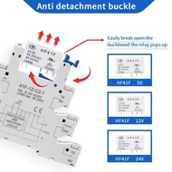 20PCS Slim Relay HF41F 5V 12V 24V Industrial Din Rail Relay With LED 6A SSR 41F-5-ZS 41F-12-ZS 41F-2