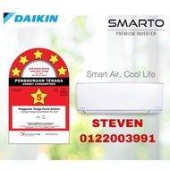 DAIKIN R32 SMARTO Wall Mounted FTKH Series 1.0HP - 2.0HP Premium Inverter (INCLUDE WIFI ADAPTOR)
