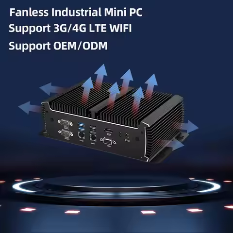 Inter Core i5-1135G7 Industrial Mini PC Support WiFi 3G/4G LTE Linux Computer with 2xLAN 6xDB9 RS232