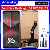 แอนซิมบ้า6.65 "อินเซลสำหรับ ZTE Nubia Red Magic 5G หน้าจอดิจิตอลสัมผัสหน้าจอ LCD สำหรับ Nubia RedMagic 5S NX659J จอ LCD ทดสอบแล้ว