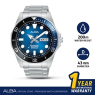 ALBA Jam Tangan Pria AL4543 Automatic Stainless Steel Silver Watch
