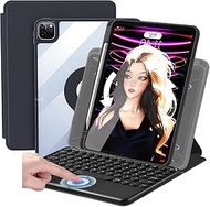 AnMengXinLing iPad 10.2 inch 9th/8th/7th Generation Keyboard Case, 3 in1 Magnetic Rotating Detachabl