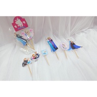 Frozen cork cupcake topper birthday cake skewer decoration