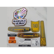 Honda C50 Motorcycle Striping Sticker with Yellow Trim