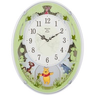 【Wall Clock】 Rhythm Disney Winnie the Pooh  Radio Clock  with Melody White  Clock M523 4MN523MC03