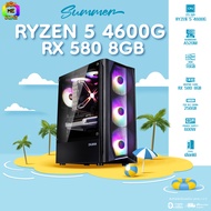 BONMECOM2 / CPU Ryzen 5 4600G / RX580 8GB สีขาว OCPC / Case เลือกแบบได้ครับ