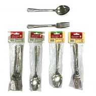 MYVIP 12 Pcs Stainless Steel Spoon Fork / Sudu Garpu Besi