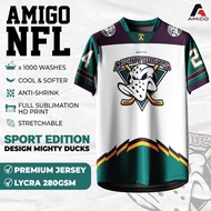 AMIGO NFL Sublimation Microfiber Jersey Tshirt Design Mighty Ducks Jersey 2024