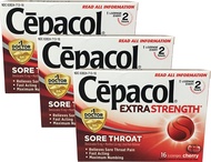 Extra Strength Sore Throat, 16 Lozenge, 3-pack, Cherry Cepacol Extra Strength Sore Throat, 16 Lozeng