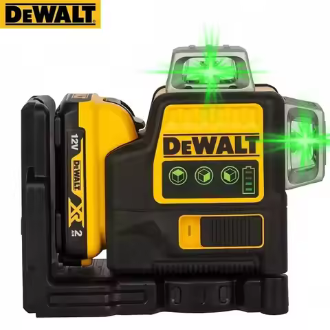 DEWALT DW089LG 3 Sides*360 Degree Vertical 12 Lines Laser Level Horizontal Green Light Level Meter O