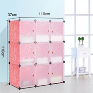 MENG SHOP *Ready Stock* 9Cube Children Cartoon Cabinet Wardrobe DIY Foldable Rack Cupboard Storage C