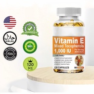 Vitamin E 1000 IU 120 Capsules Blended with D-Alpha Tocopherol Antioxidant