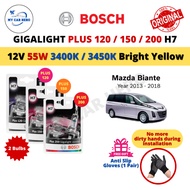 Original Bosch Gigalight Plus 120 H7 477 Headlight Bulb 12V 55W 2pcs for Mazda Biante (Year 2013-201