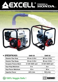 Mesin Pompa Air 3 Inch HONDA EXCELL GWB80 / Mesin Pompa Air Irigasi 3 Inch HONDA EXCELL GWB80