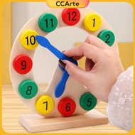 CCArte Analog Teaching Clock Wood Teaching Clock Motor Skills Montessori Education Clock for Kids Kids Learning Clocks Toy Children
