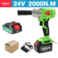 Reaim cordless impact wrench 288V 2 baterai cordless mesin pembuka baut ban bor set MESIN BOR UNTUK