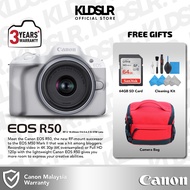 Canon EOS R50 Mirrorless Camera + 18-45mm Lens (3 Years Canon Malaysia Warranty)