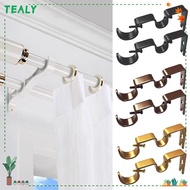 TEALY Curtain Rod Brackets Support Hardware Double Hang Bathroom Hanger Holder Shower Curtain Pole Bracket