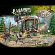 Modern military scenes Mega building block Jungle stronghold action figures weapon Parachute Radar bricks toys for boys gifts