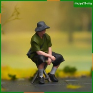 [MuyeadMY] 1/64 Sitting Boy Figure Miniature Figurine People Model for Hutong Scene Scene Model