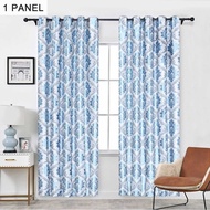 Embroidery Jacquard Curtain Blackout Curtains Window Curtains for Bedroom Living Room (40"x 52"Blue)