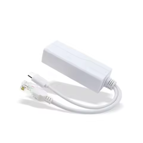 Micro USB 48V to 5V Power Supply Module POE Injector Cable RJ45 802.3at White Poe Splitter