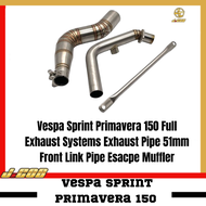 Vespa Sprint Primavera 150 Full Exhaust Systems Exhaust Pipe 51mm Front Link Pipe Esacpe Muffler