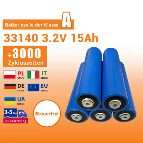 33140 3.2V 15Аh Zylindrische LiFePO4 Batterie 20Ah C40 C33