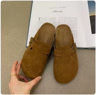 ONE - 包頭半拖鞋【35-40碼】【深棕色】(下單後聯絡客服確認發貨尺碼) #F090034065