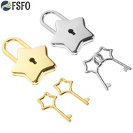 【FSFO】Castle Star Shape Vintage Padlock Small Love Lock  for Mini Lock with 2 pcs Star Key