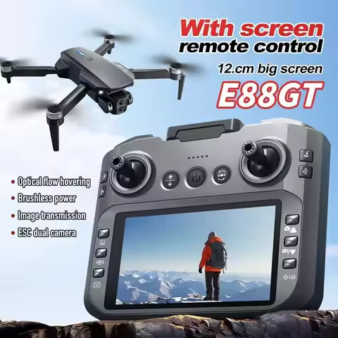 E88GT Drone Remote Control with 4.3 inch Screen Dual Camera Optical Flow Positioning Multi-angle Swi