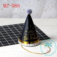 Birthday Party Hat Premium Happy Birthday Hat Gold Wording with Fur Ball Birthday Hat For Children’s
